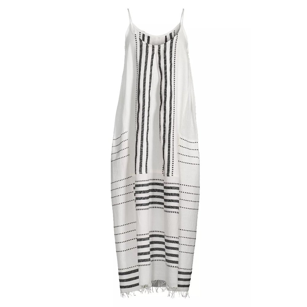Lemlem White and Black Striped Dress